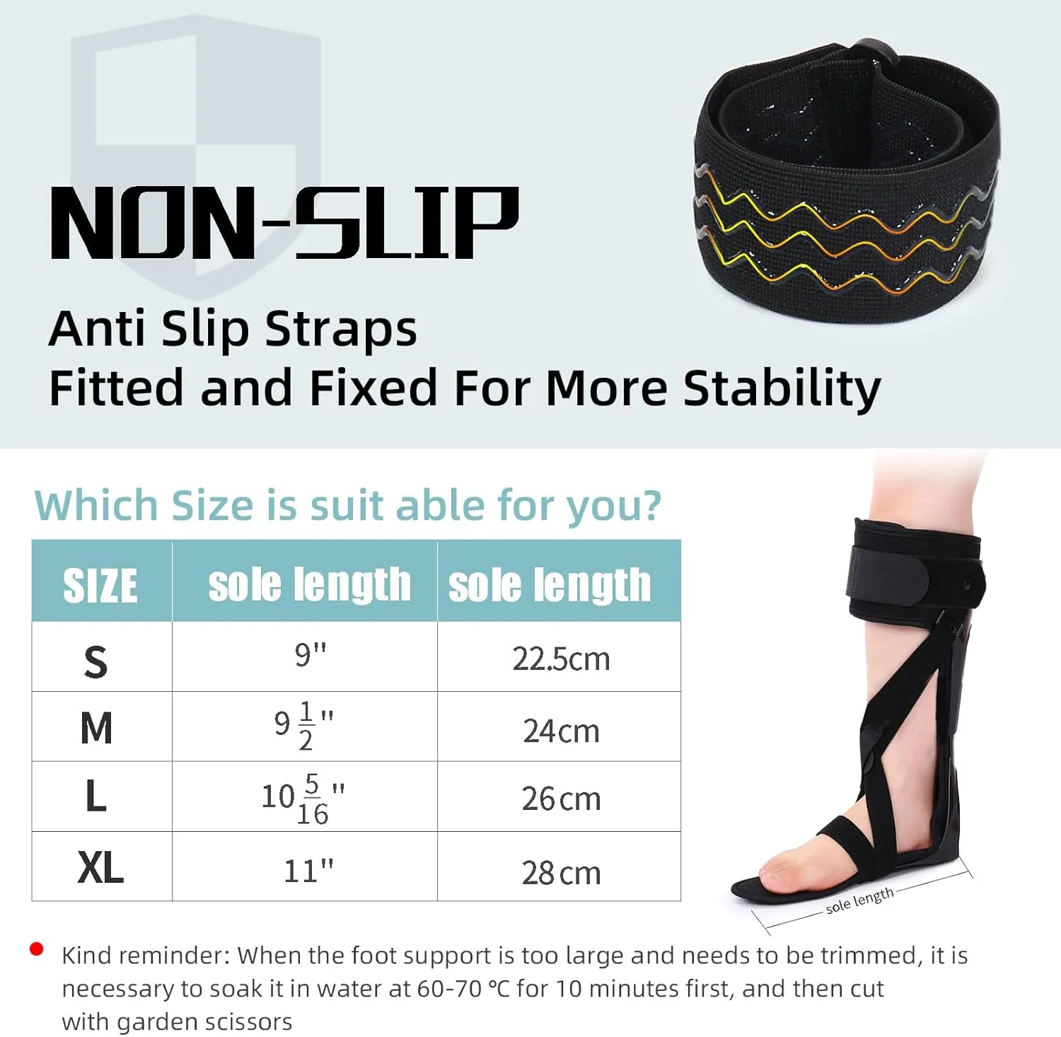Medical AFO Foot Drop Brace Ankle Foot Orthosis Drop Foot Stabilizer Support for Walking with Shoe for Men and Women for Stroke, MS, Hemiplegia Foot Drop, ALS (Large-Right)