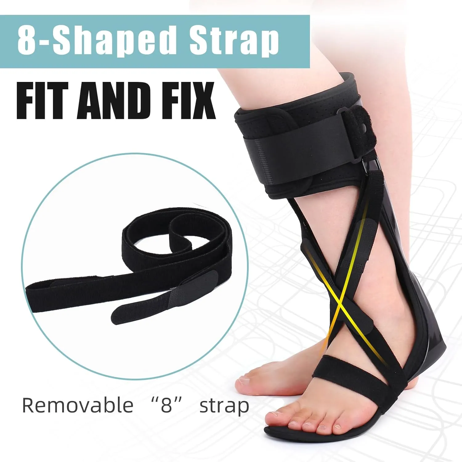 Medical AFO Foot Drop Brace Ankle Foot Orthosis Drop Foot Stabilizer Support for Walking with Shoe for Men and Women for Stroke, MS, Hemiplegia Foot Drop, ALS (Large-Right)
