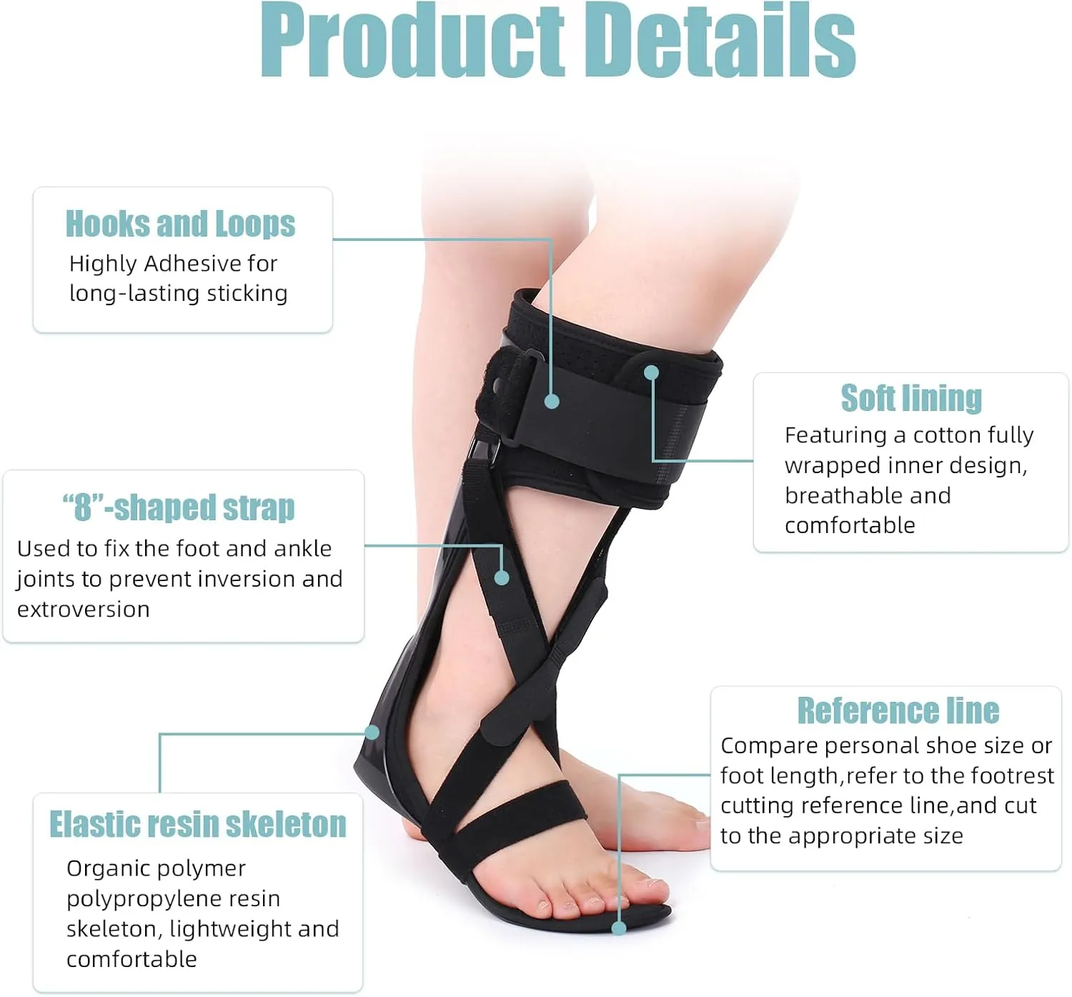 Medical AFO Foot Drop Brace Ankle Foot Orthosis Drop Foot Stabilizer Support for Walking with Shoe for Men and Women for Stroke, MS, Hemiplegia Foot Drop, ALS (Large-Right)