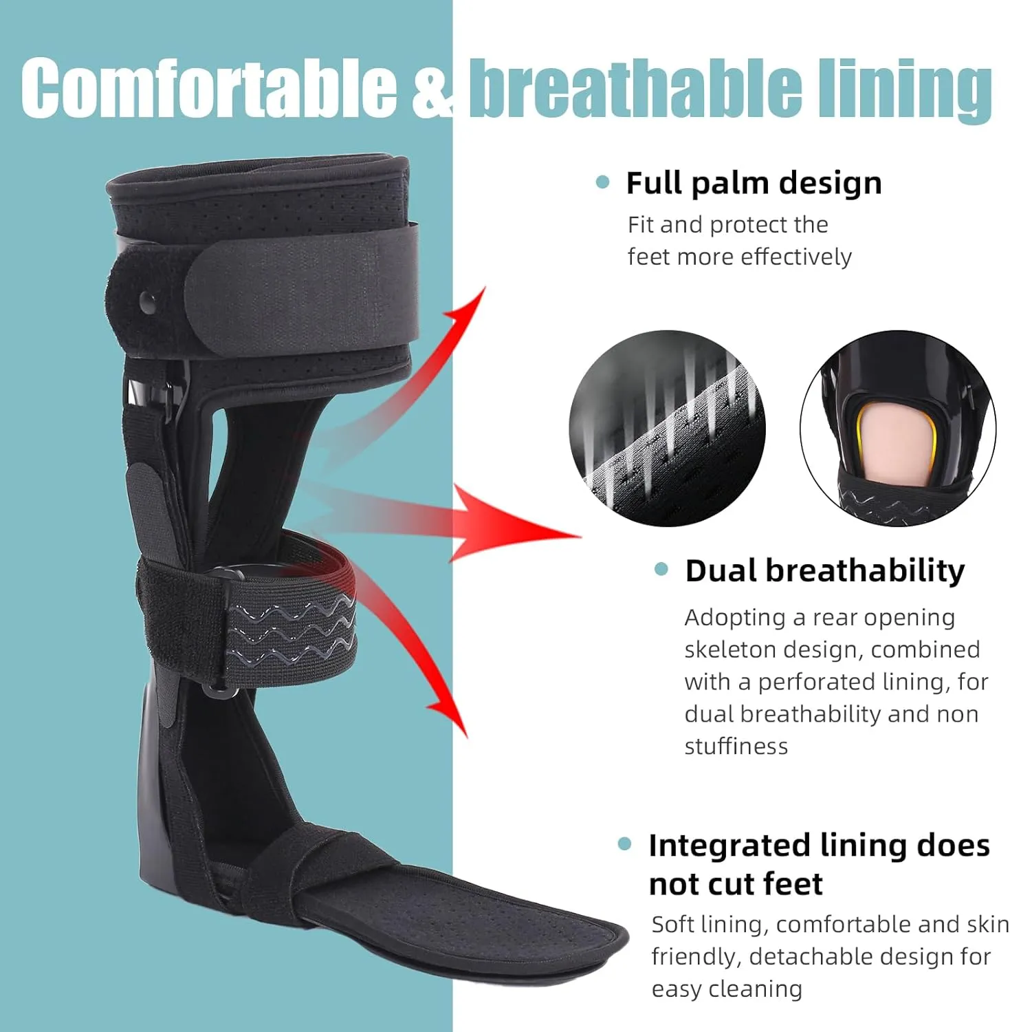 Medical AFO Foot Drop Brace Ankle Foot Orthosis Drop Foot Stabilizer Support for Walking with Shoe for Men and Women for Stroke, MS, Hemiplegia Foot Drop, ALS (Large-Right)