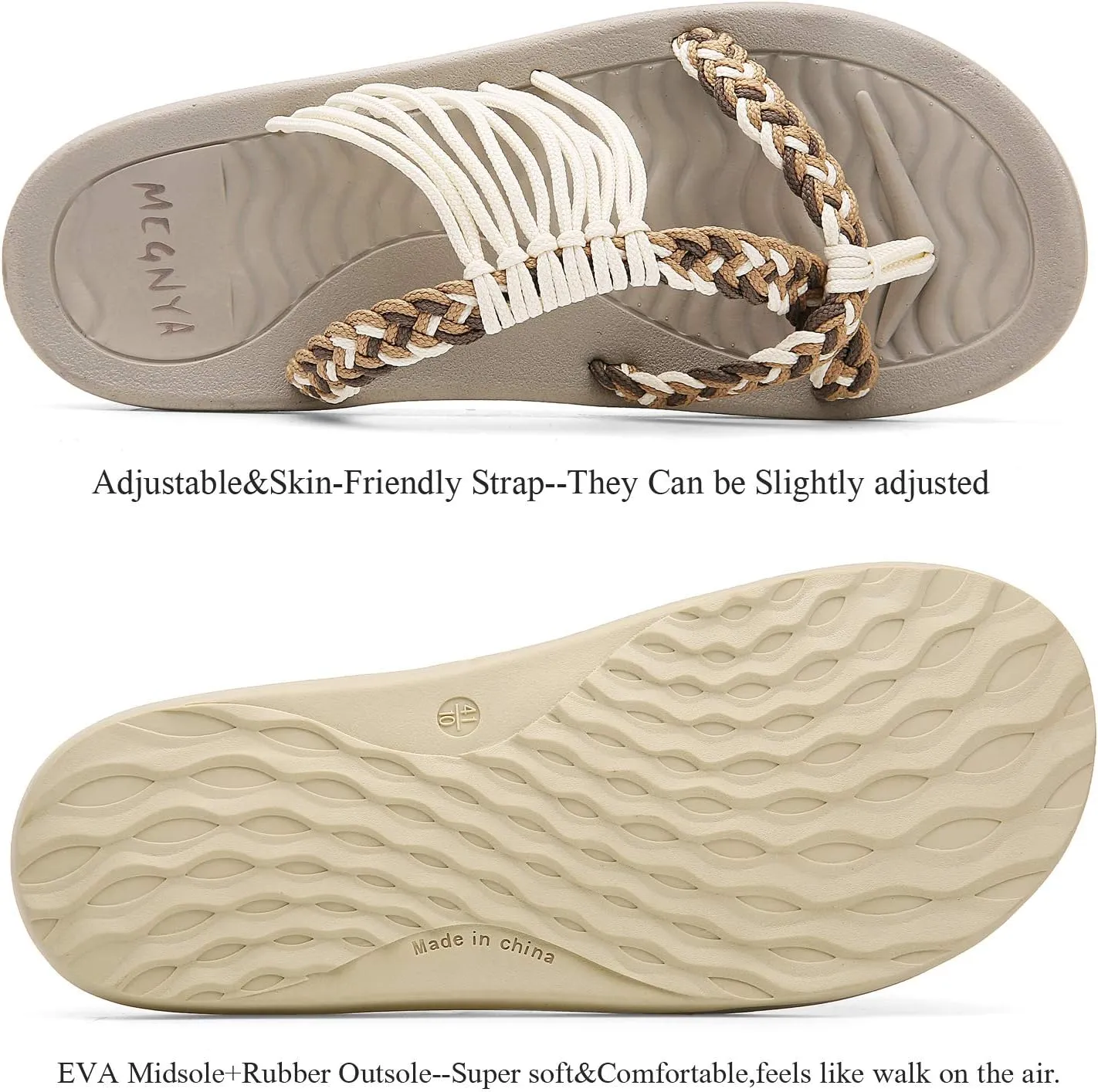 MEGNYA Women's flip Flops Sandals Arch Support, Comfortable Walking Sandals, Water Sandals Perfect for The Beach/Long Walks/Poolside