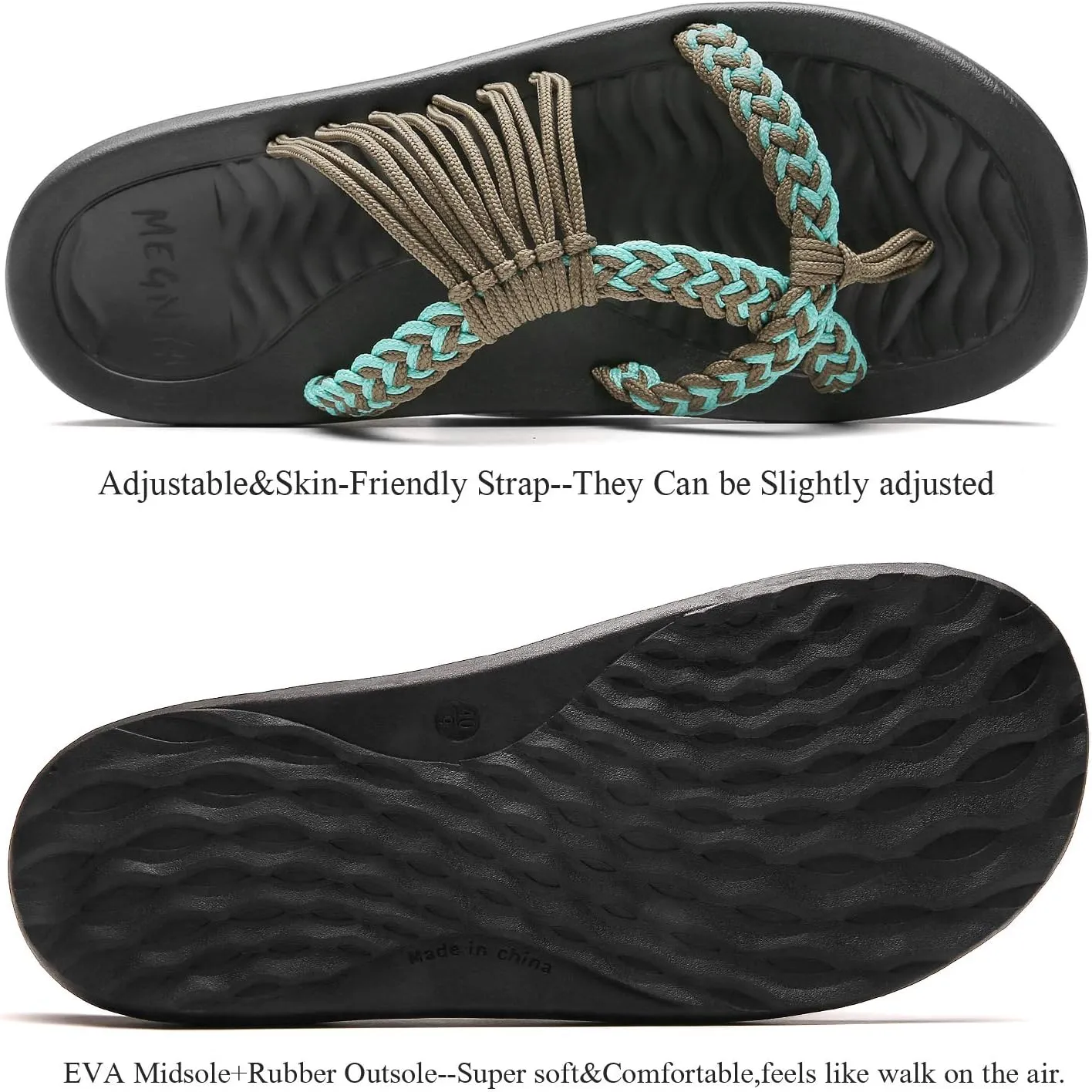 MEGNYA Women's flip Flops Sandals Arch Support, Comfortable Walking Sandals, Water Sandals Perfect for The Beach/Long Walks/Poolside