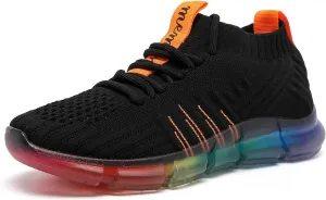 MEMON Women's Sports Shoes Rainbow Jelly Soles Sneakers Breathable Running/Walking Fashion Shoes Tennis Shoes