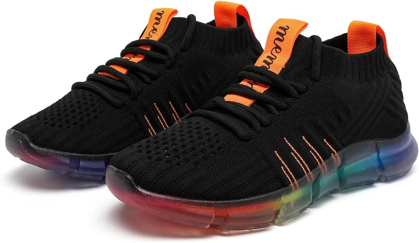MEMON Women's Sports Shoes Rainbow Jelly Soles Sneakers Breathable Running/Walking Fashion Shoes Tennis Shoes