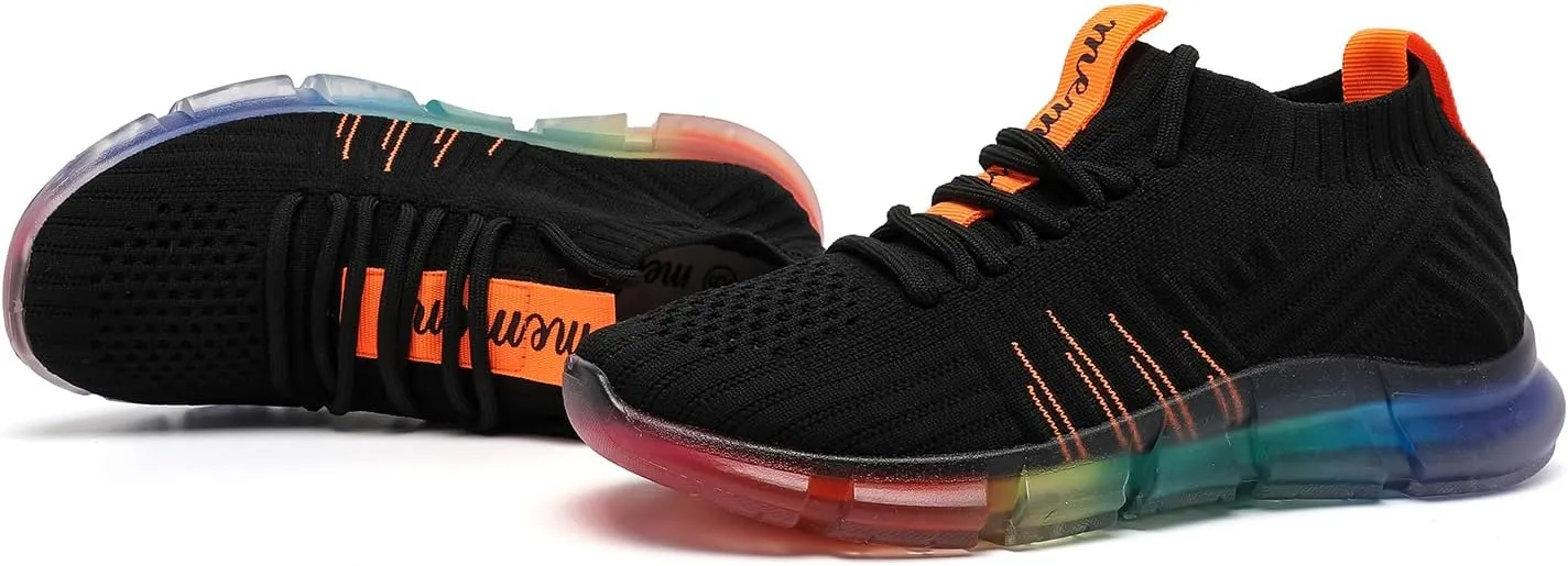 MEMON Women's Sports Shoes Rainbow Jelly Soles Sneakers Breathable Running/Walking Fashion Shoes Tennis Shoes