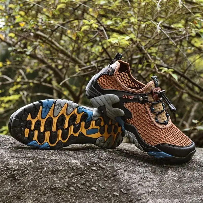 Men Women Breathable Mesh Hiking Shoes for Trekking Camping Aqua