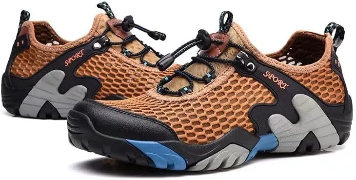 Men Women Breathable Mesh Hiking Shoes for Trekking Camping Aqua