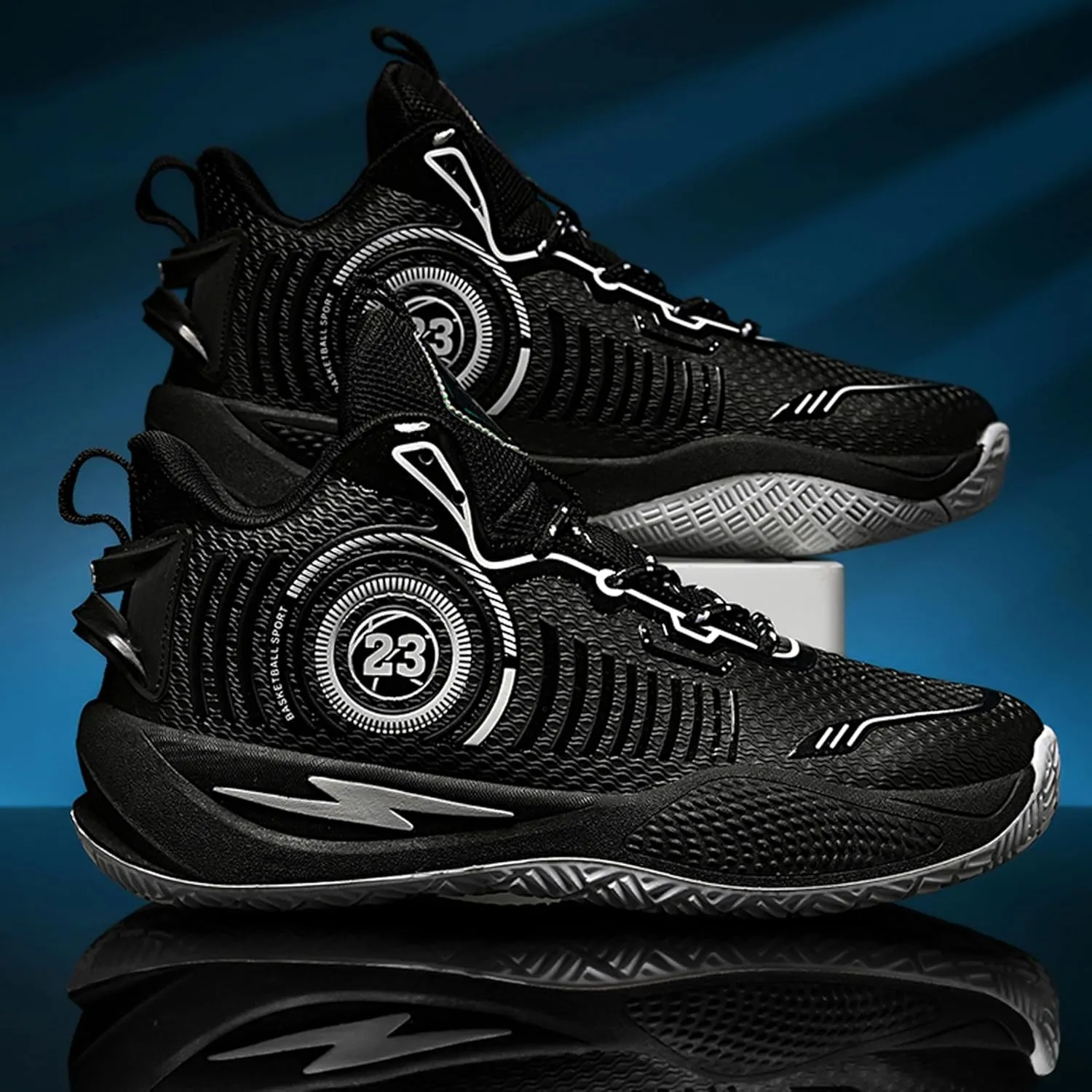 Men's Basketball Shoes High Top Anti Slip Shock-Absorbing Running Shoes Fashionable Durable Training Boots