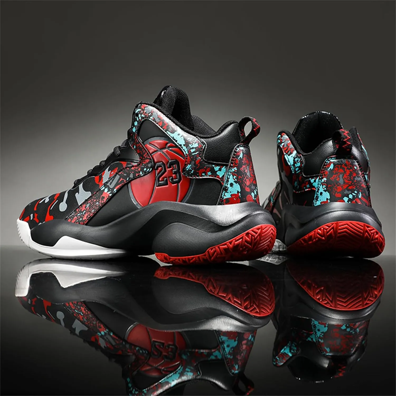 Mens Breathable Basketball Shoes Fashion High Top Non-Slip Running Trail Air Sports Athletic Walking Sneakers Tennis Shoes