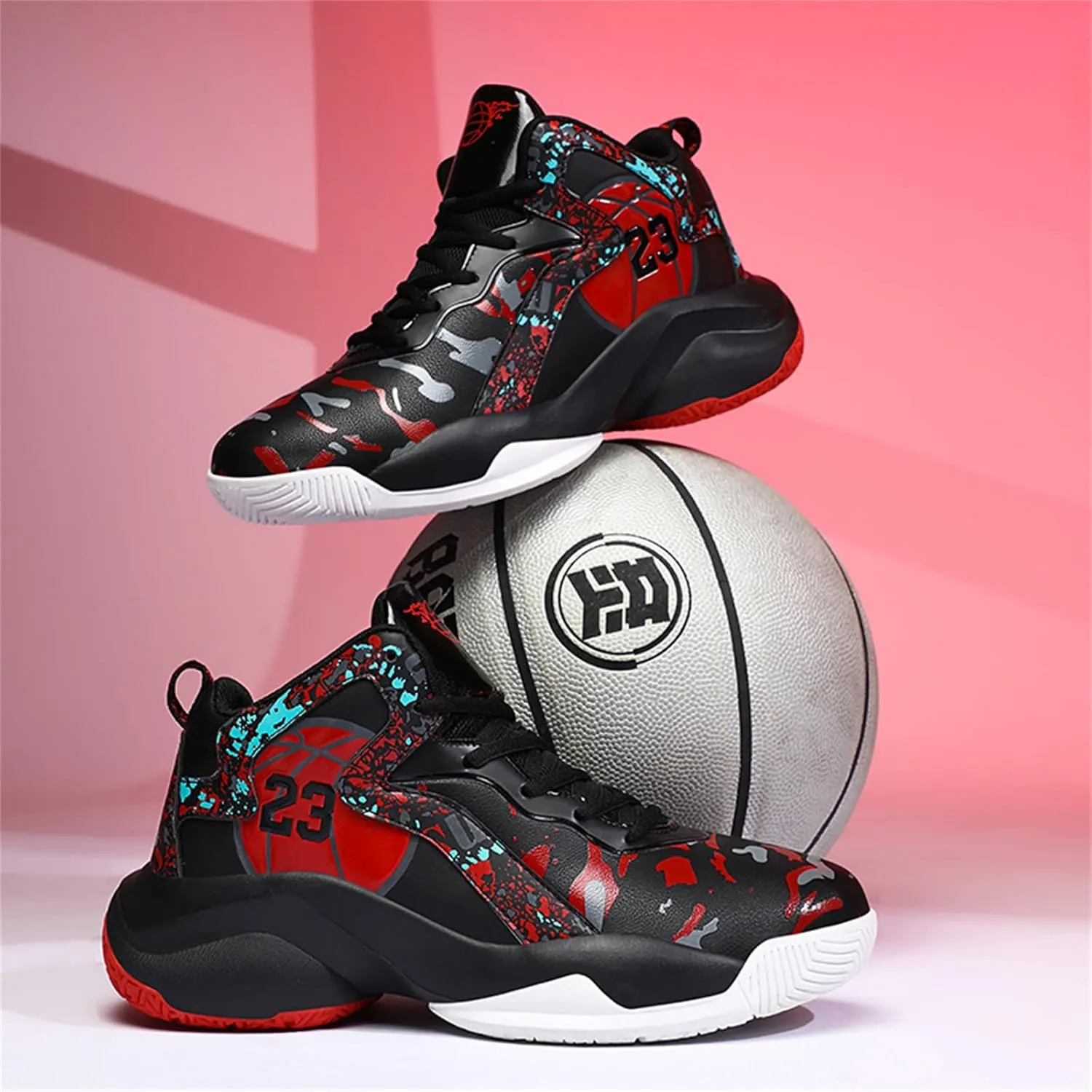 Mens Breathable Basketball Shoes Fashion High Top Non-Slip Running Trail Air Sports Athletic Walking Sneakers Tennis Shoes
