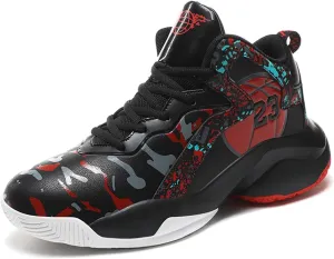 Mens Breathable Basketball Shoes Fashion High Top Non-Slip Running Trail Air Sports Athletic Walking Sneakers Tennis Shoes