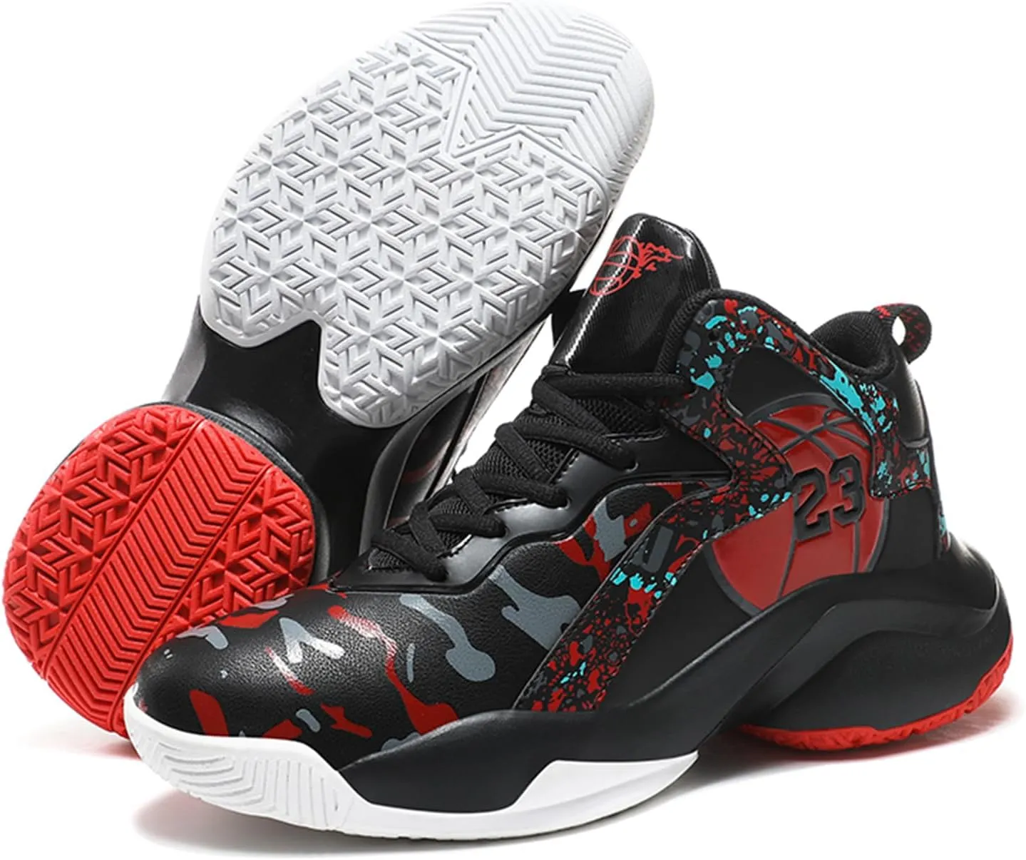 Mens Breathable Basketball Shoes Fashion High Top Non-Slip Running Trail Air Sports Athletic Walking Sneakers Tennis Shoes