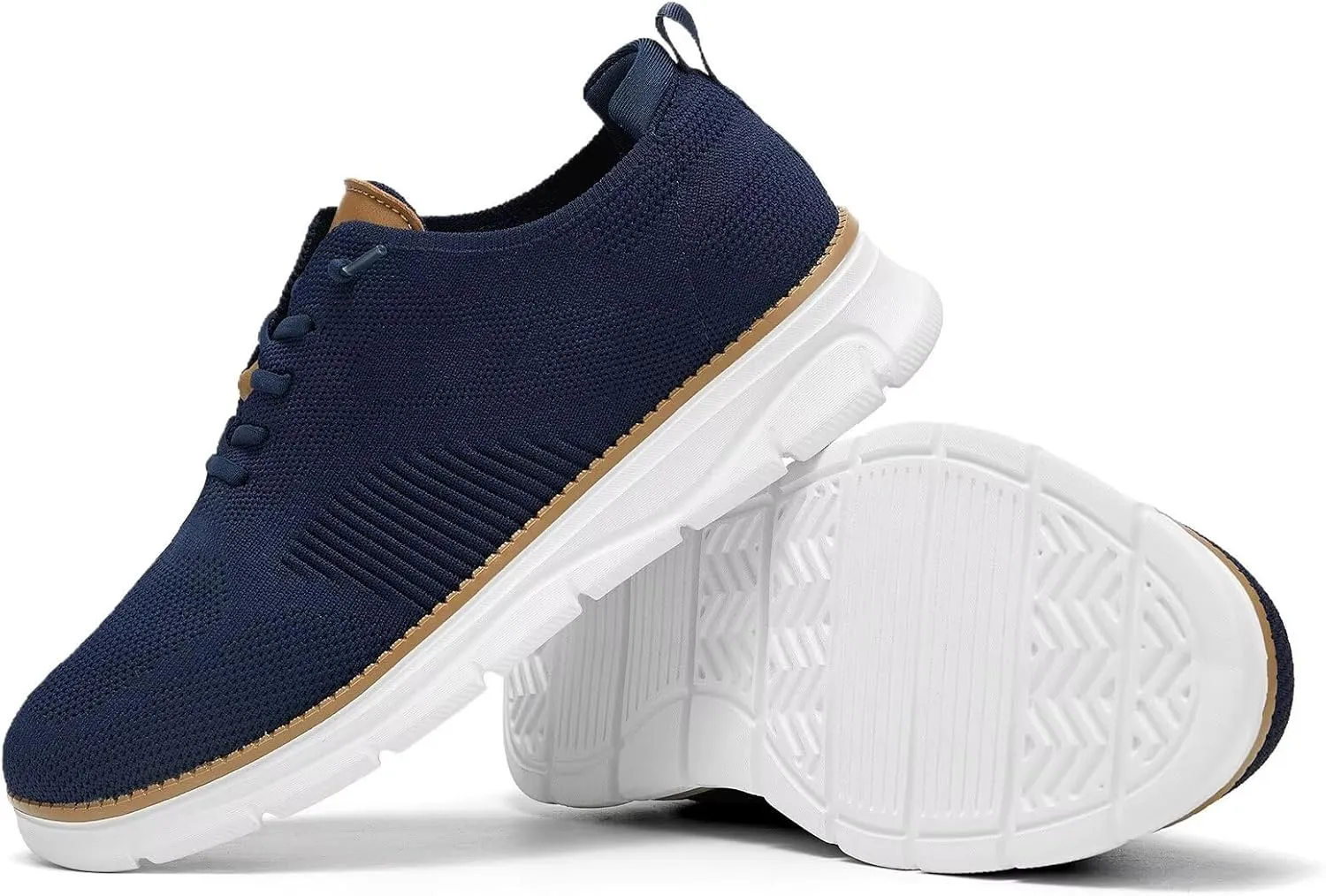 Men's Casual Dress Oxfords Shoes Breathable Knit Leisure Classic Business Fashion Sneakers Lightweight Comfortable Work Soft Sole Walking Shoes