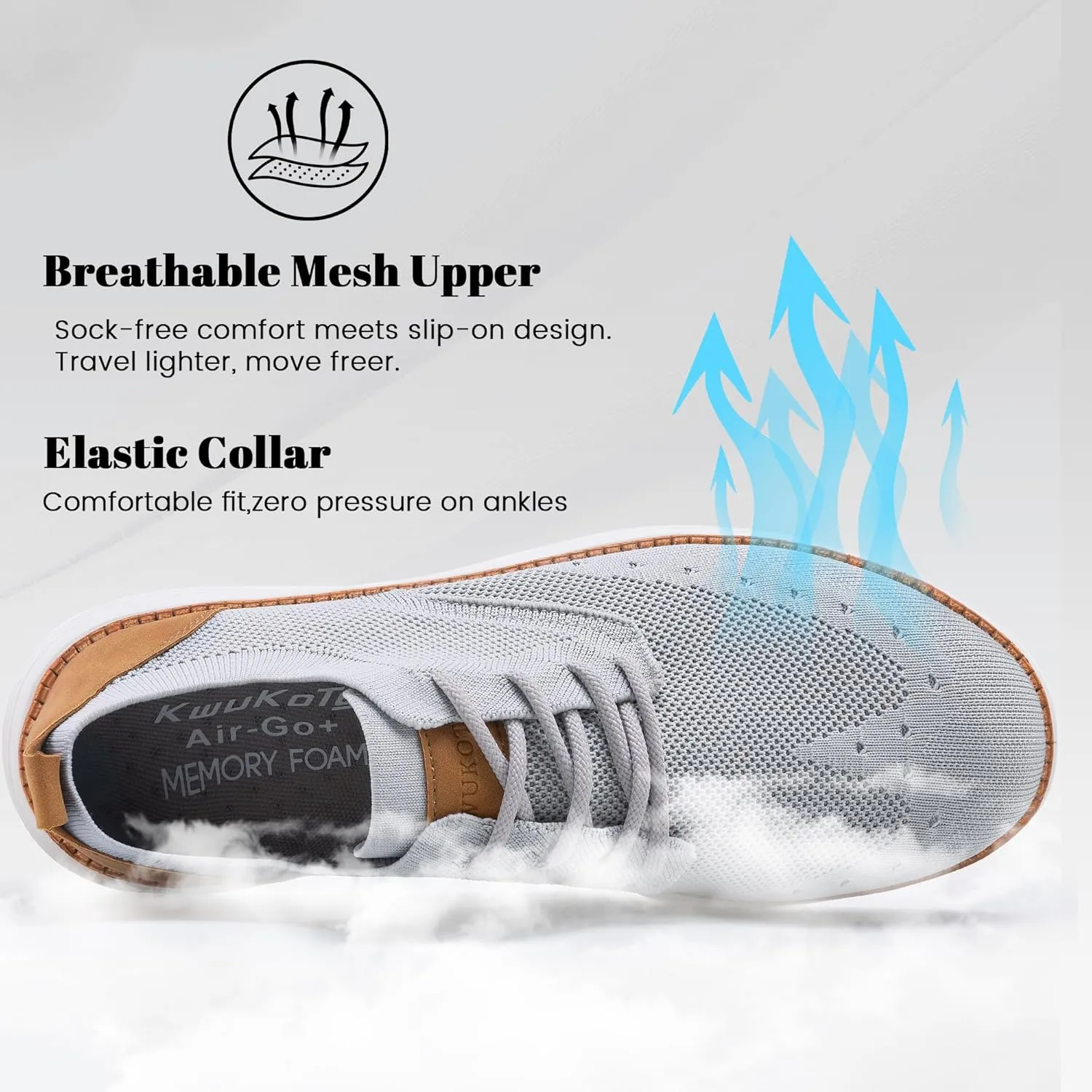 Men's Casual Dress Shoes Mesh Breathable Oxfords Sneakers Lightweight Comfortable Walking Shoes 7.5-12.5