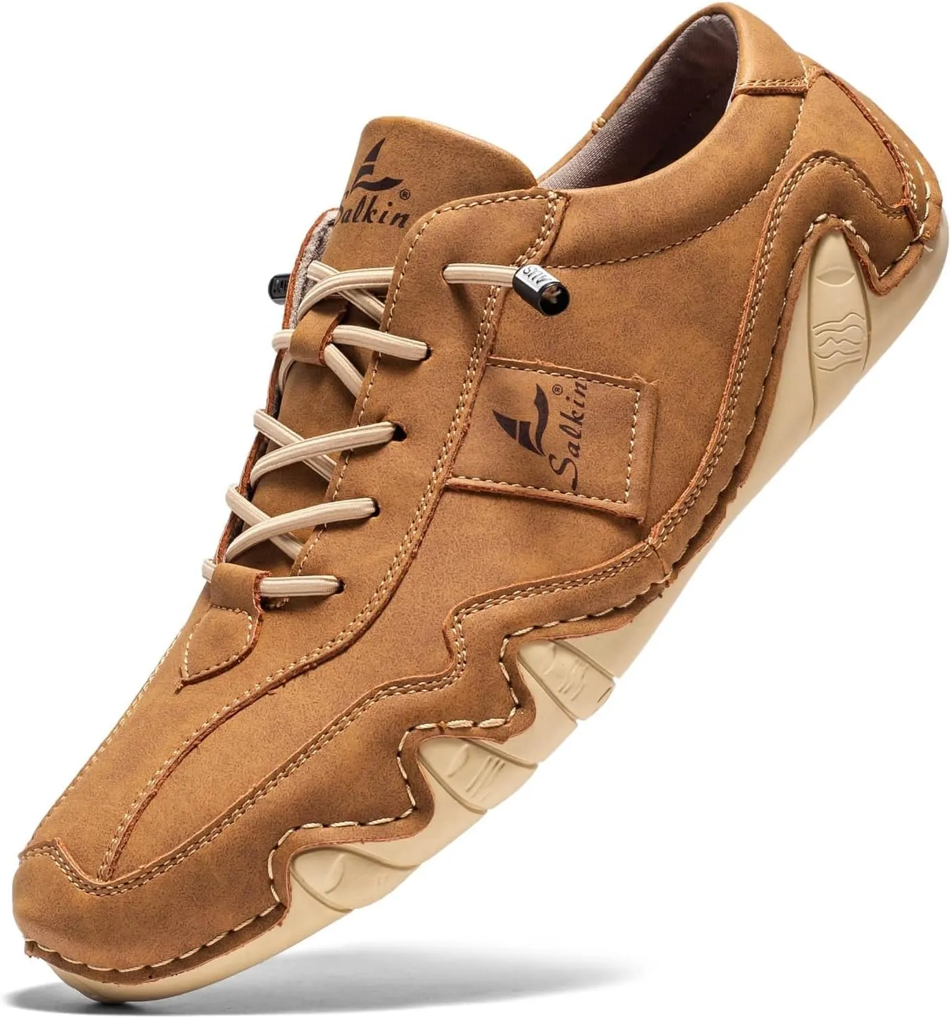 Men's Casual Leather Fashion Sneakers Ankle Chukka Boots Slip On Lightweight Loafers Walking Casual Dress Sneaker