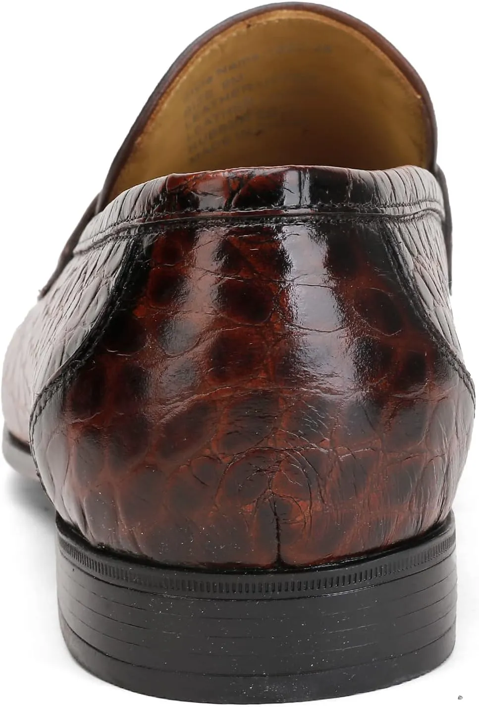 Men's Classic Leather Penny Loafers, Crocodile Printed Business Dress Slip on Loafer Shoes for Mens