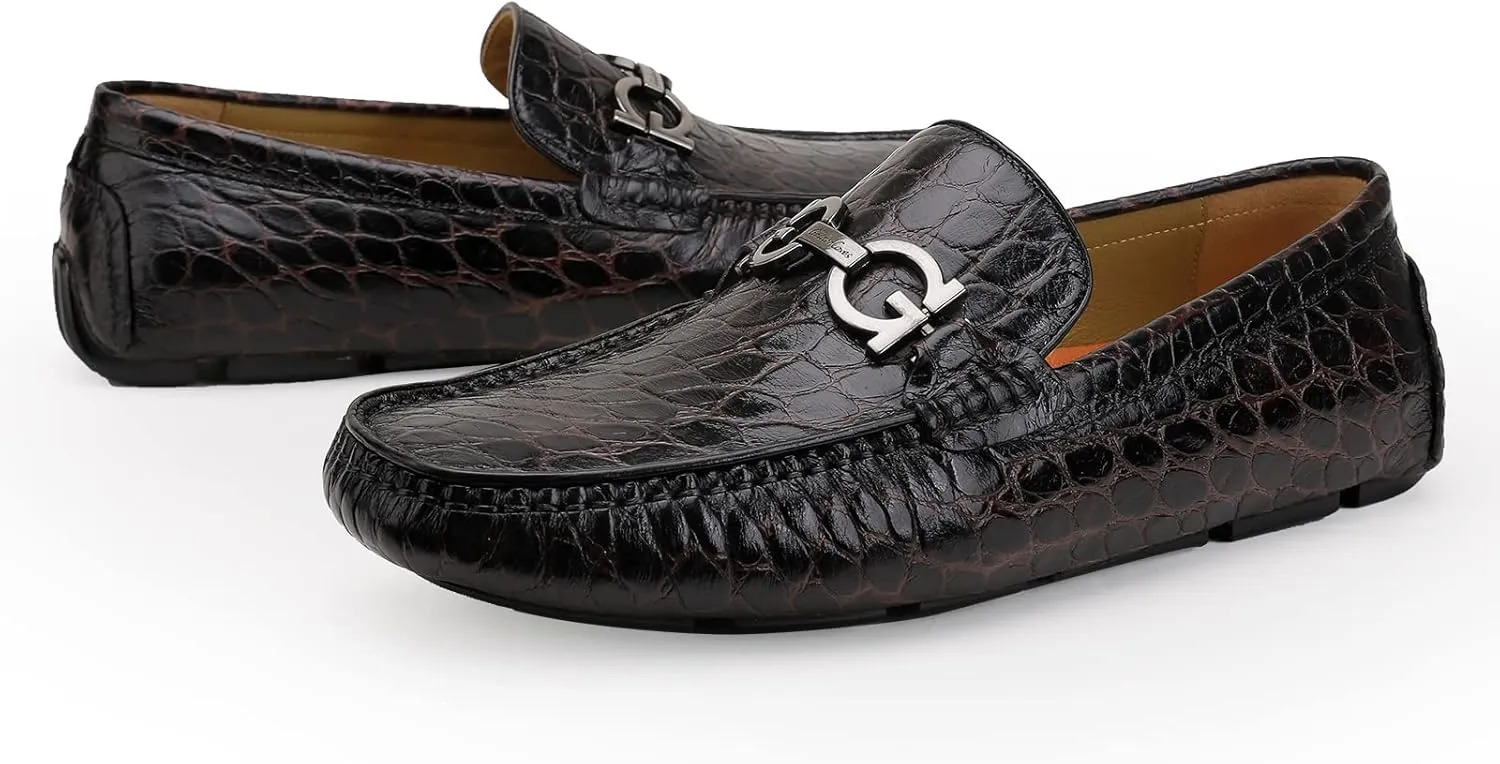 Men's Driving Moccasins Dress Shoes, Leather Casual Slip On Breathable Penny Loafers for Men