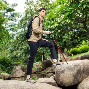 Men's Hands Free Slip in Loafers Walking Shoes for Men Slip on Leather Casual Comfortable Breathable Hiking Working All-Terrain Ankle Boots Trekking