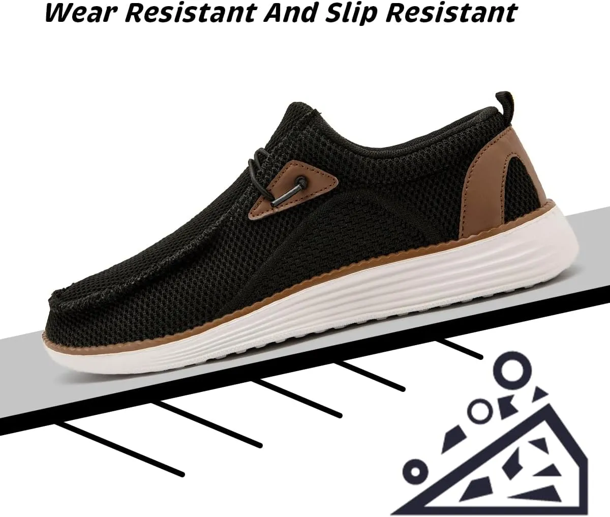 Men's Loafers Slip On Walking Shoes Mens Boat Casual Work Sneakers for Men Loafer Running Tennis Lightweight Comfortable Shoes