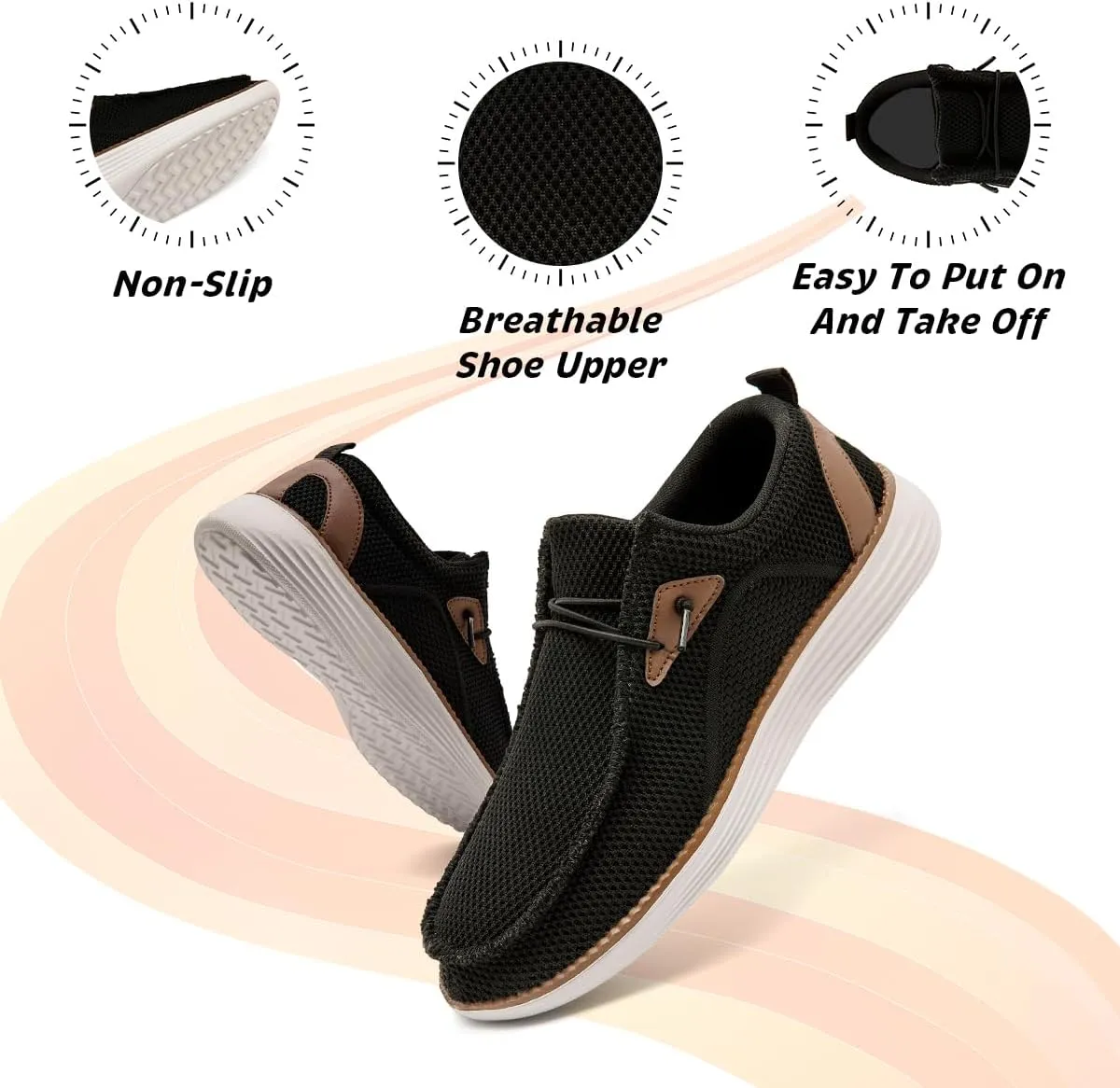 Men's Loafers Slip On Walking Shoes Mens Boat Casual Work Sneakers for Men Loafer Running Tennis Lightweight Comfortable Shoes