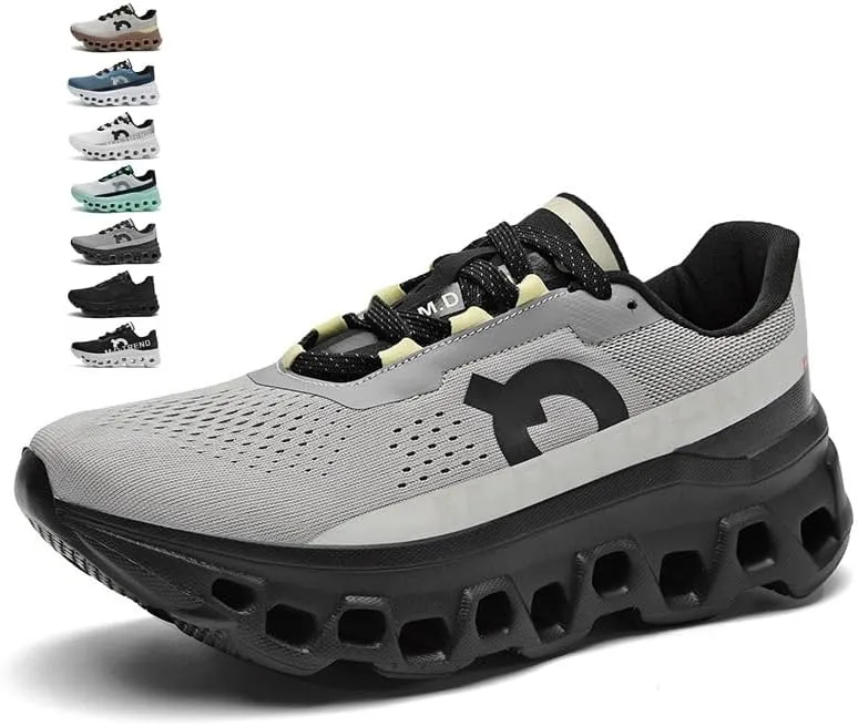 Men's Running Sneakers Shoes Comfortable Cushioned Mens Road Running Shoes, Slip on Breathable Soft Bottom Casual Athletic Shoes, Walking Tennis Jogging Workout Men Wide Trainers