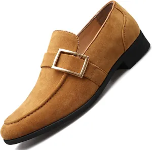 Men's Suede Penny Loafers Slip On Soft Leather Dress Tuxedo Shoes Casual Lightweight Moccasins Driving Boat Shoes