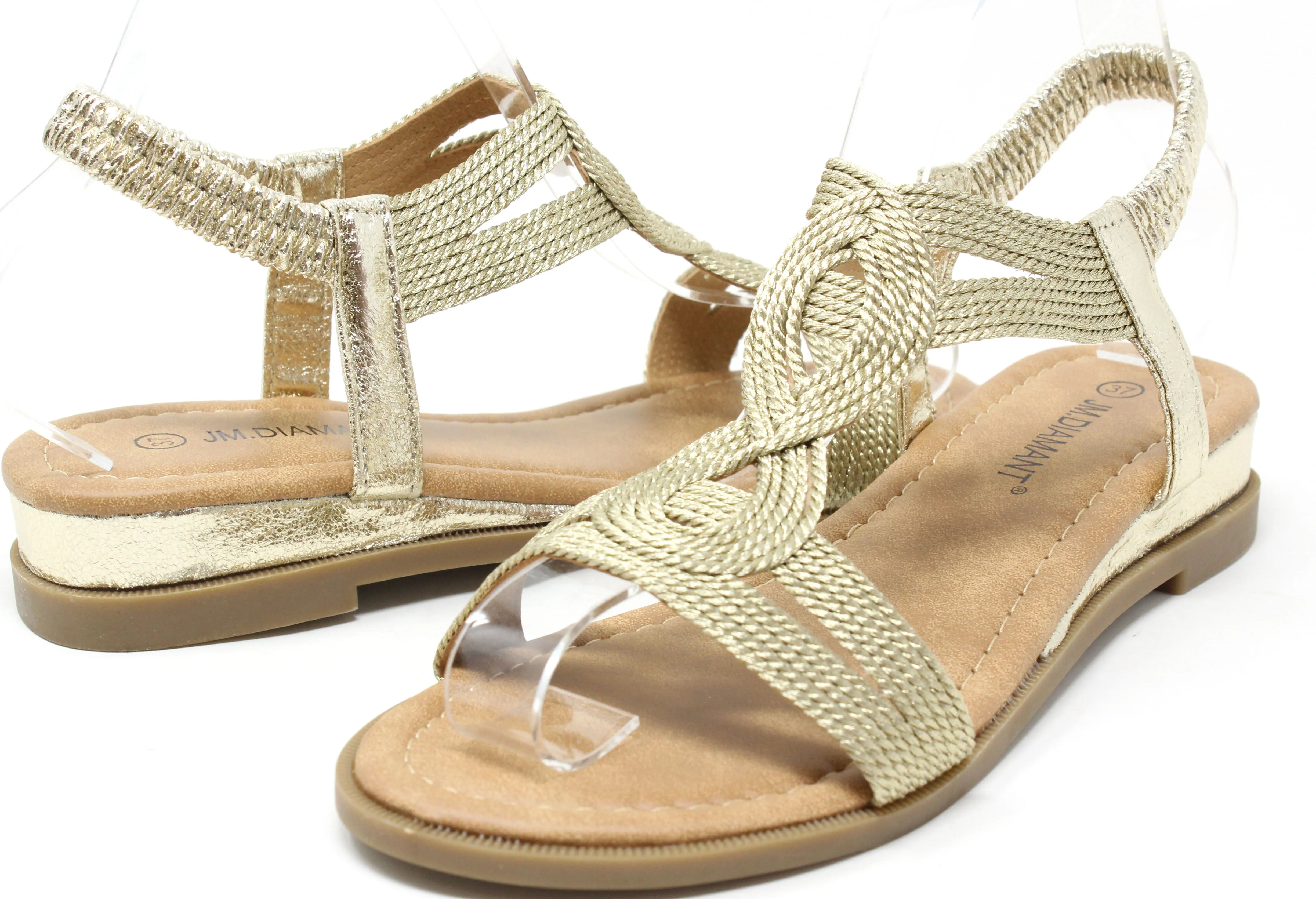 Metallic Braided Sandal
