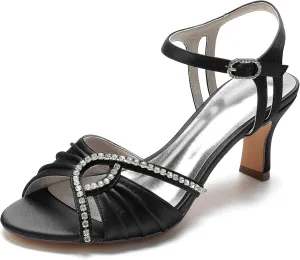 Minishion Comfortable Dress Sandals for Women Slingback Wedding Evening Shoes with Buckle BR083