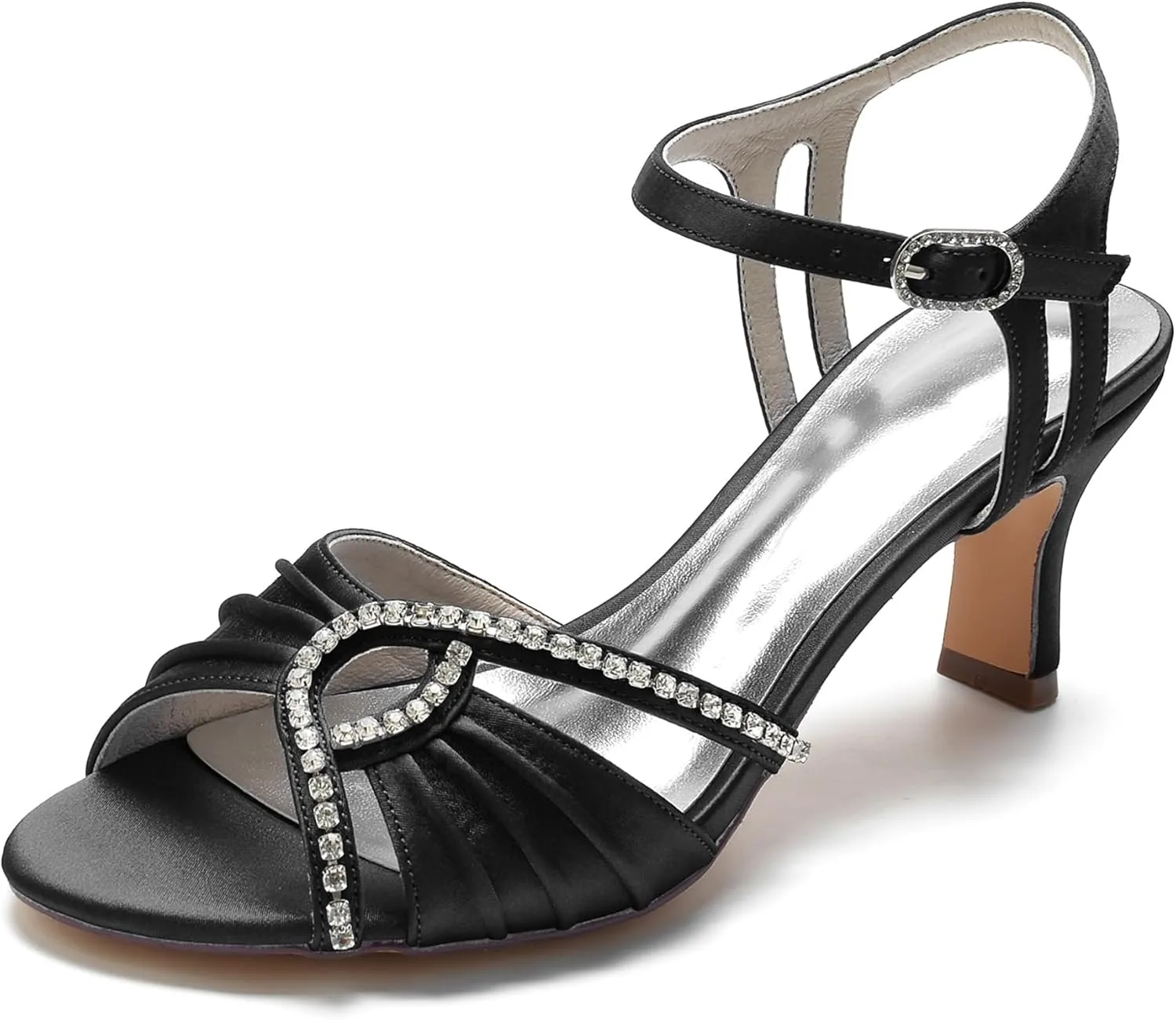 Minishion Comfortable Dress Sandals for Women Slingback Wedding Evening Shoes with Buckle BR083