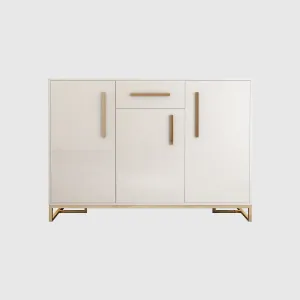 Modern Minimalist Stainless Steel Lacquer Multi-functional Storage Shoe Cabinet