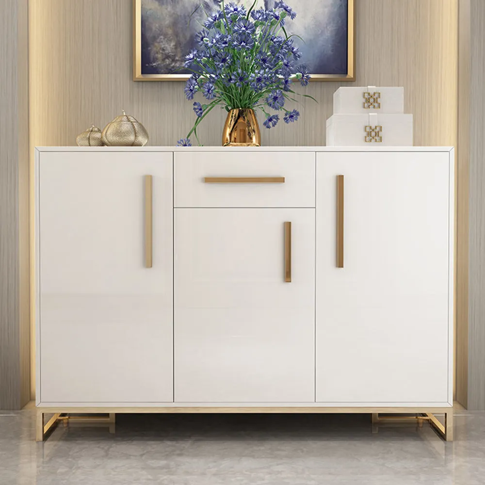 Modern Minimalist Stainless Steel Lacquer Multi-functional Storage Shoe Cabinet
