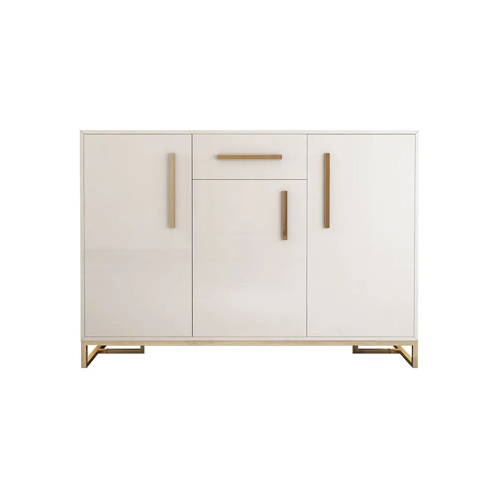 Modern Minimalist Stainless Steel Lacquer Multi-functional Storage Shoe Cabinet