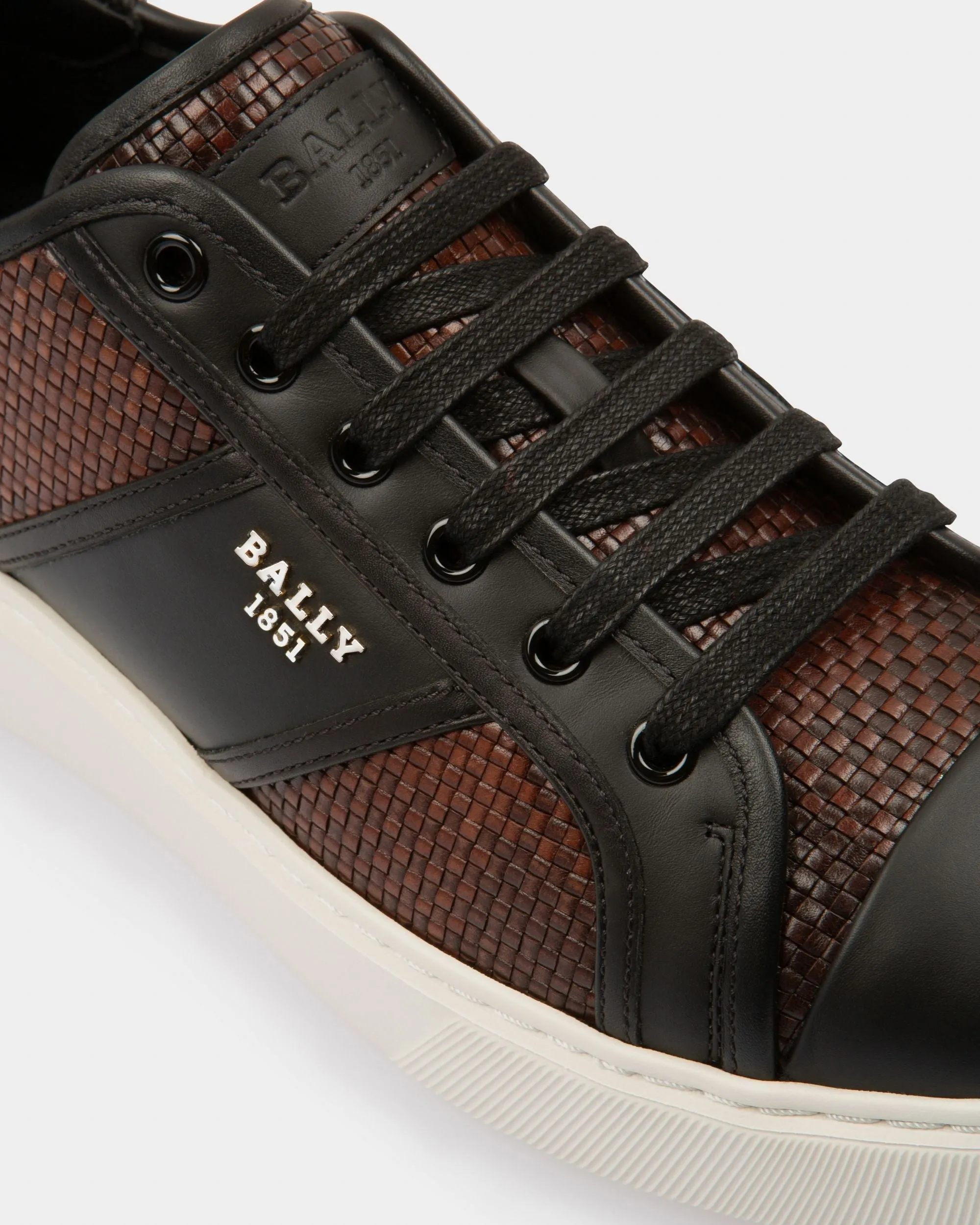 Myller Leather Sneakers In Black & Brown