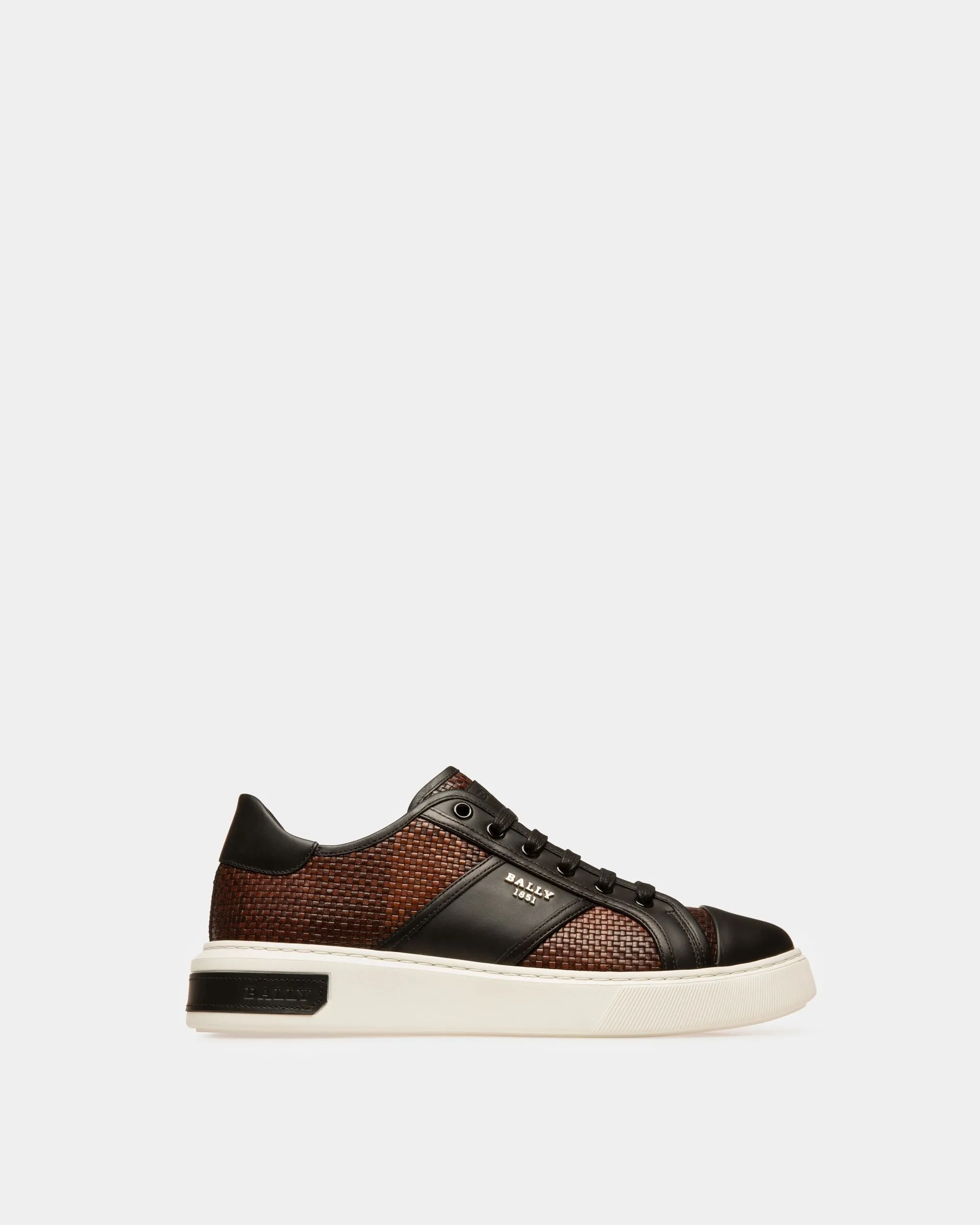 Myller Leather Sneakers In Black & Brown