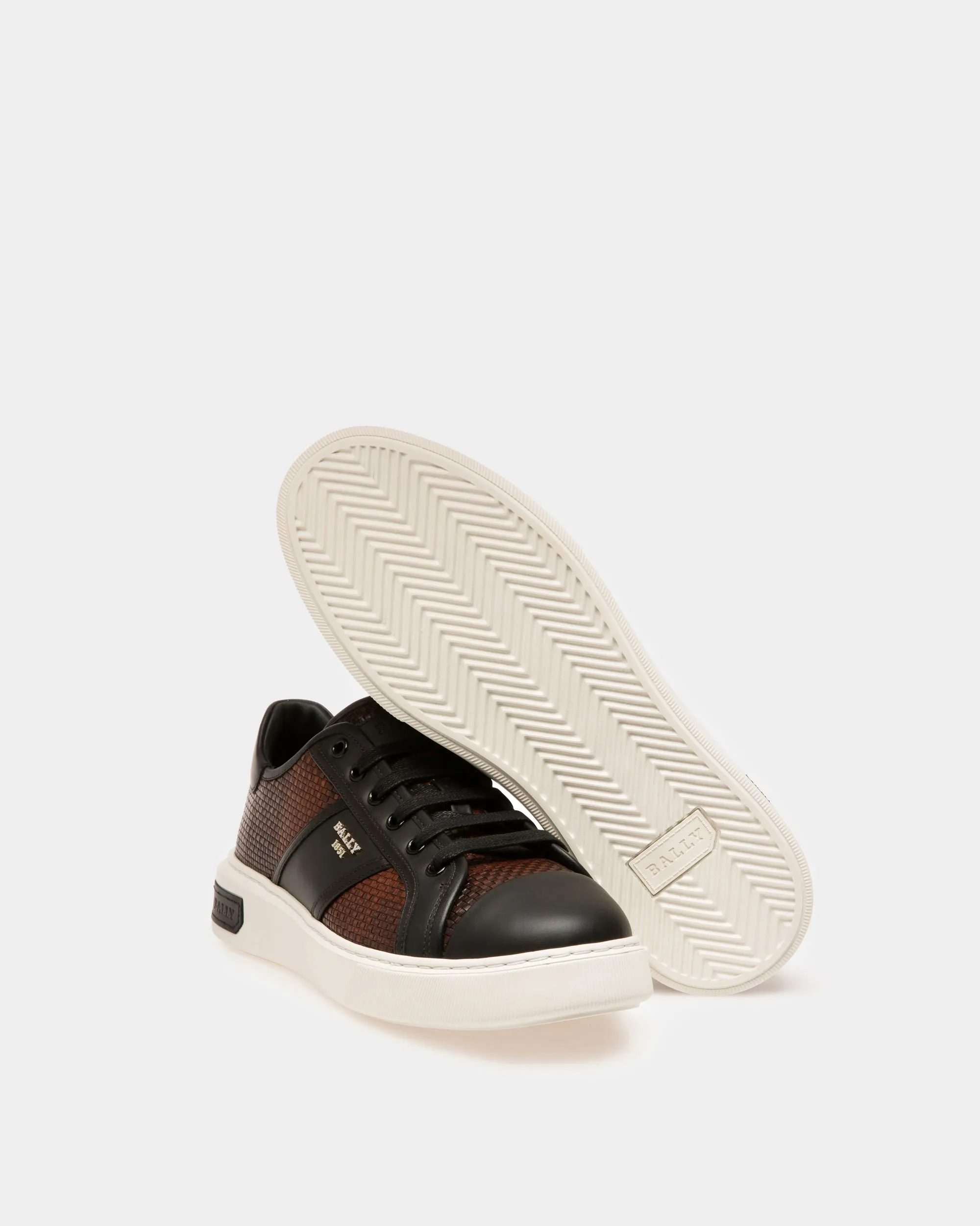 Myller Leather Sneakers In Black & Brown