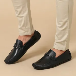 NAPA LEATHER BUCKLE BLACK LOAFER SHOE