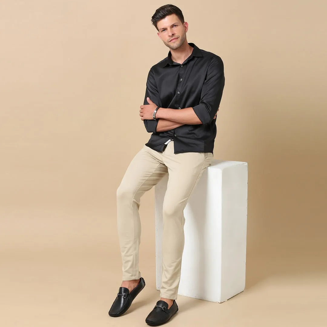 NAPA LEATHER BUCKLE BLACK LOAFER SHOE