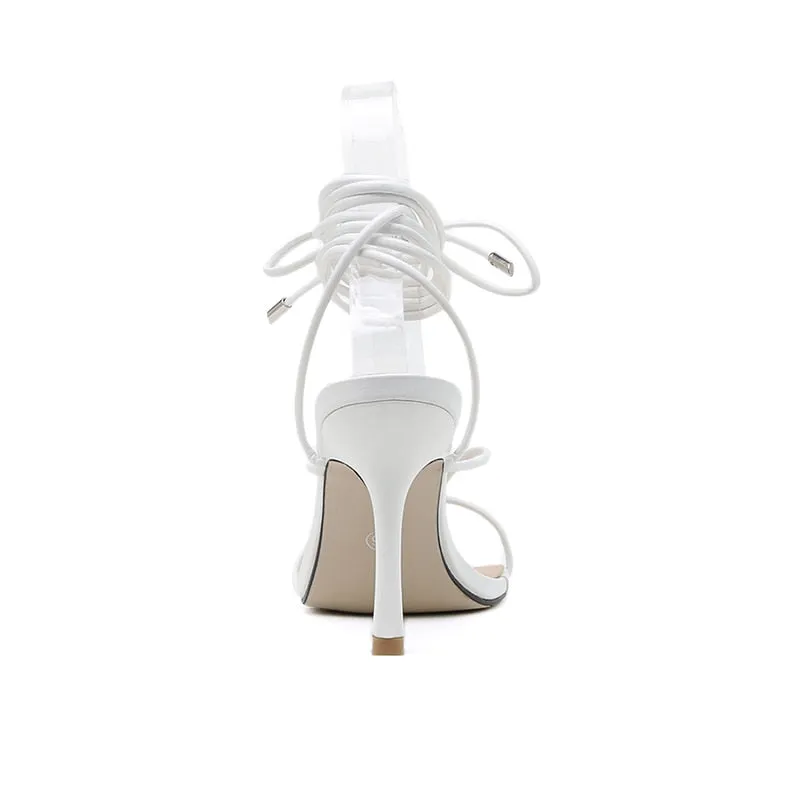 Narrow Band Cross Strap Thong Sandals