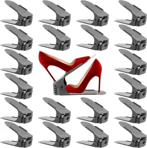 Neprock Shoe Organizer for Closet, 20-Pack (Grey)
