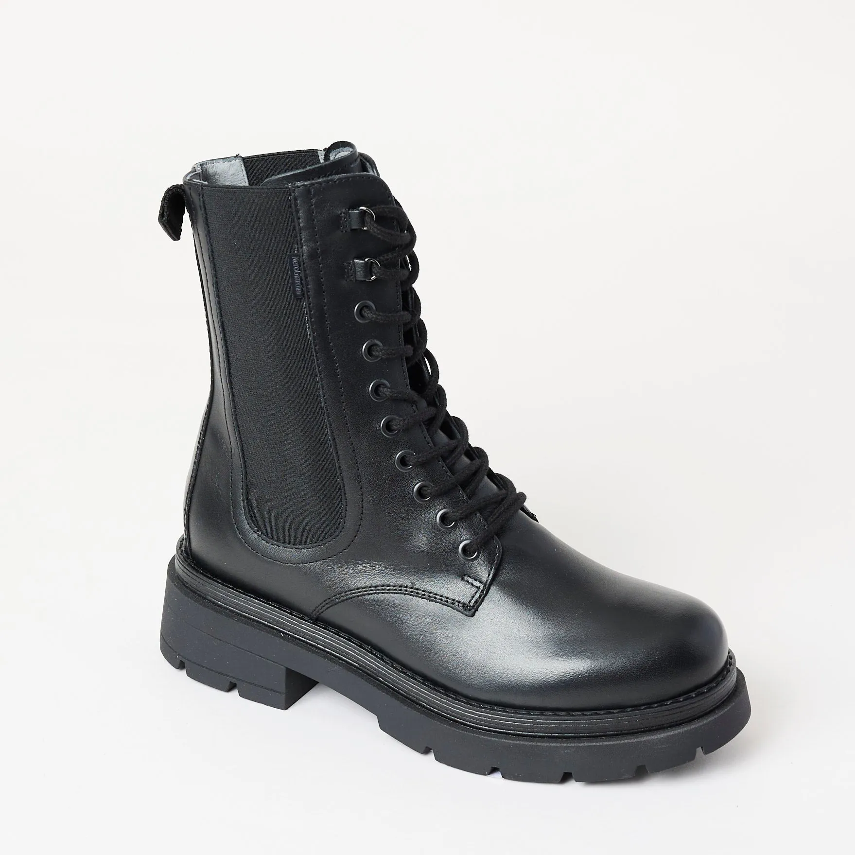 NeroGiardini Black Leather Ankle Boots