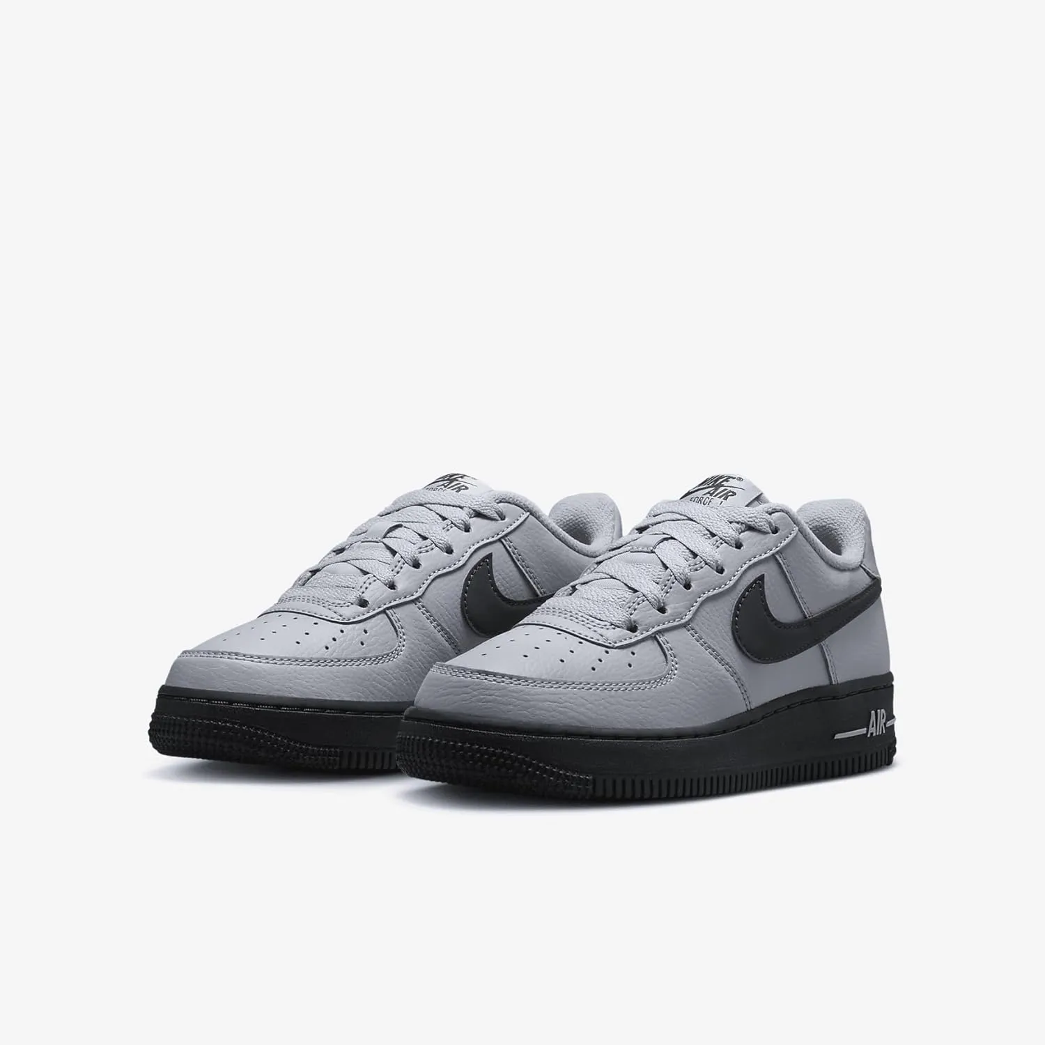 Nike Air Force 1 Big Kids' Shoes (HQ3807-002, Wolf Grey/Dark Smoke Grey)