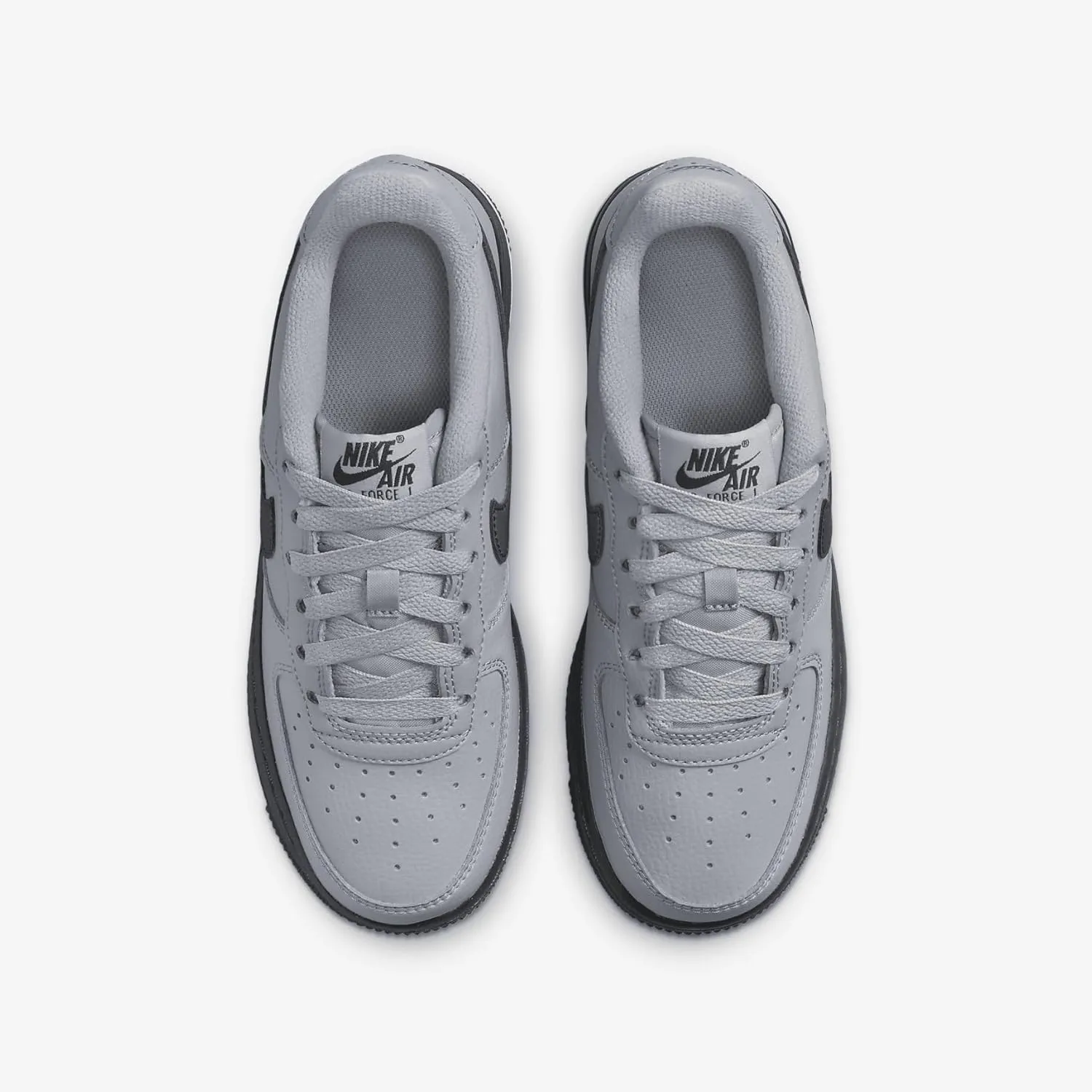 Nike Air Force 1 Big Kids' Shoes (HQ3807-002, Wolf Grey/Dark Smoke Grey)