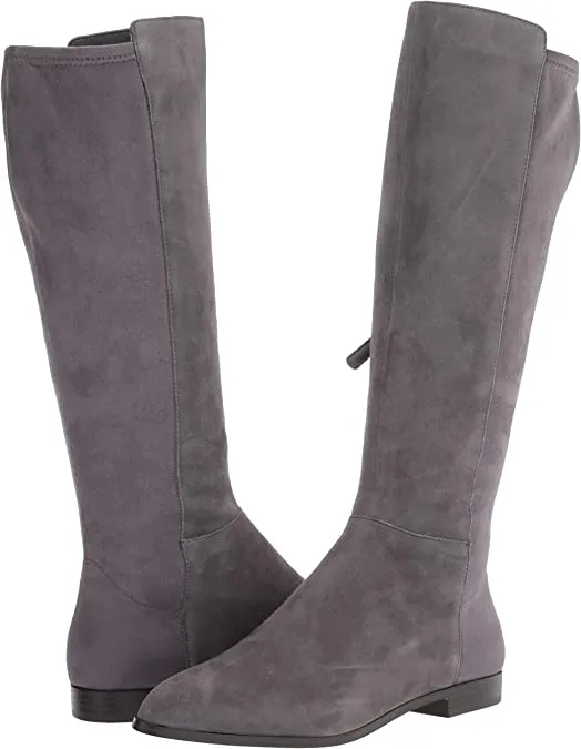 NINE WEST Women's OWENFORD Suede Knee High Boot, Dark Grey, 6.5