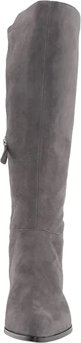 NINE WEST Women's OWENFORD Suede Knee High Boot, Dark Grey, 6.5