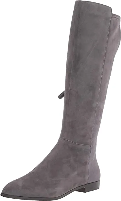 NINE WEST Women's OWENFORD Suede Knee High Boot, Dark Grey, 6.5