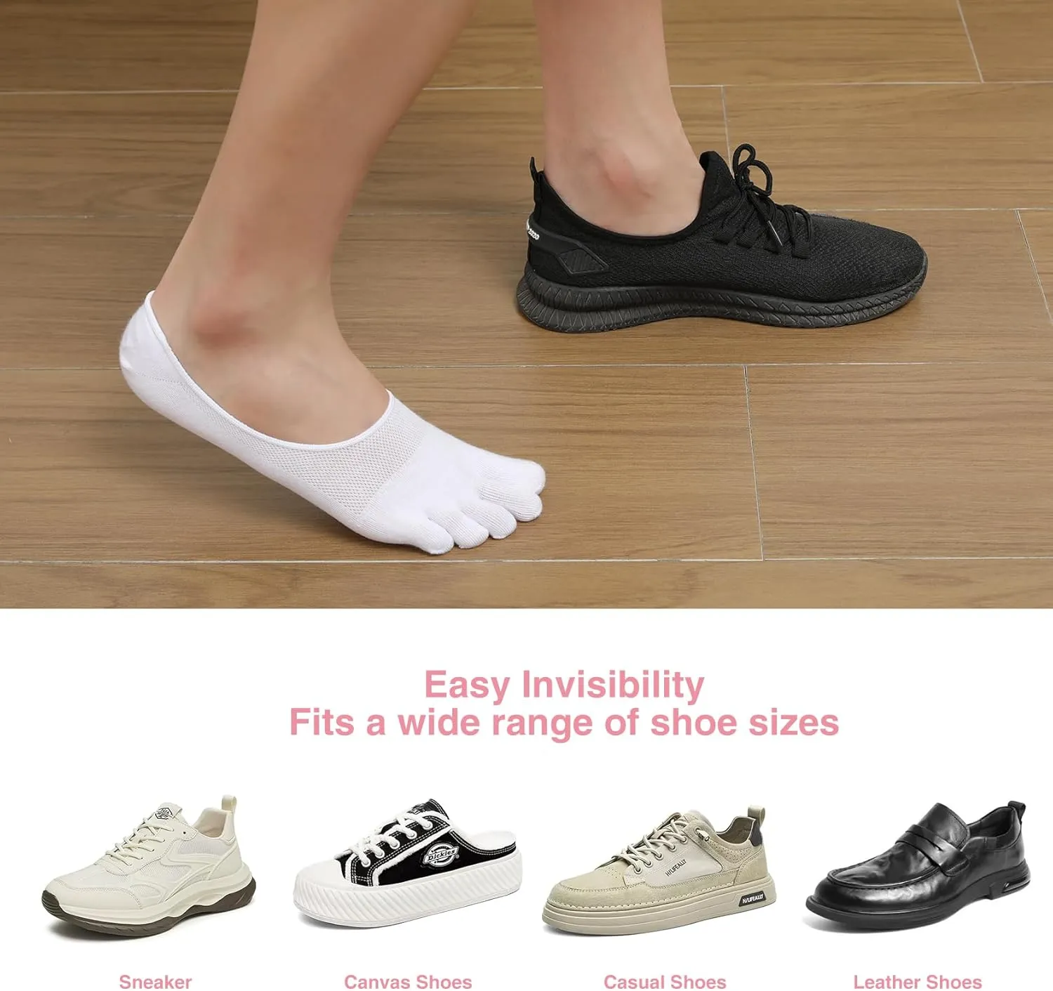 No Show Socks Men - 3 Pairs Low Cut Ankle Socks, Cotton, Invisible Breathable Compression