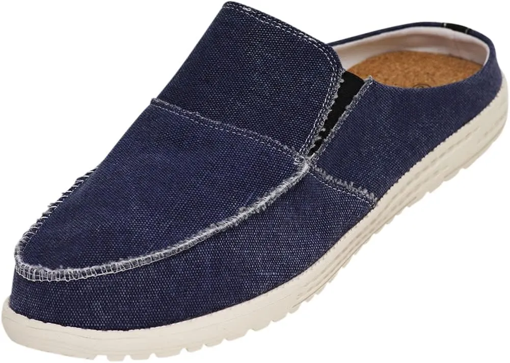 NORTY Mens Canvas Slip On Clog Slipper Shoe for Indoor Outdoor with Durable Sole