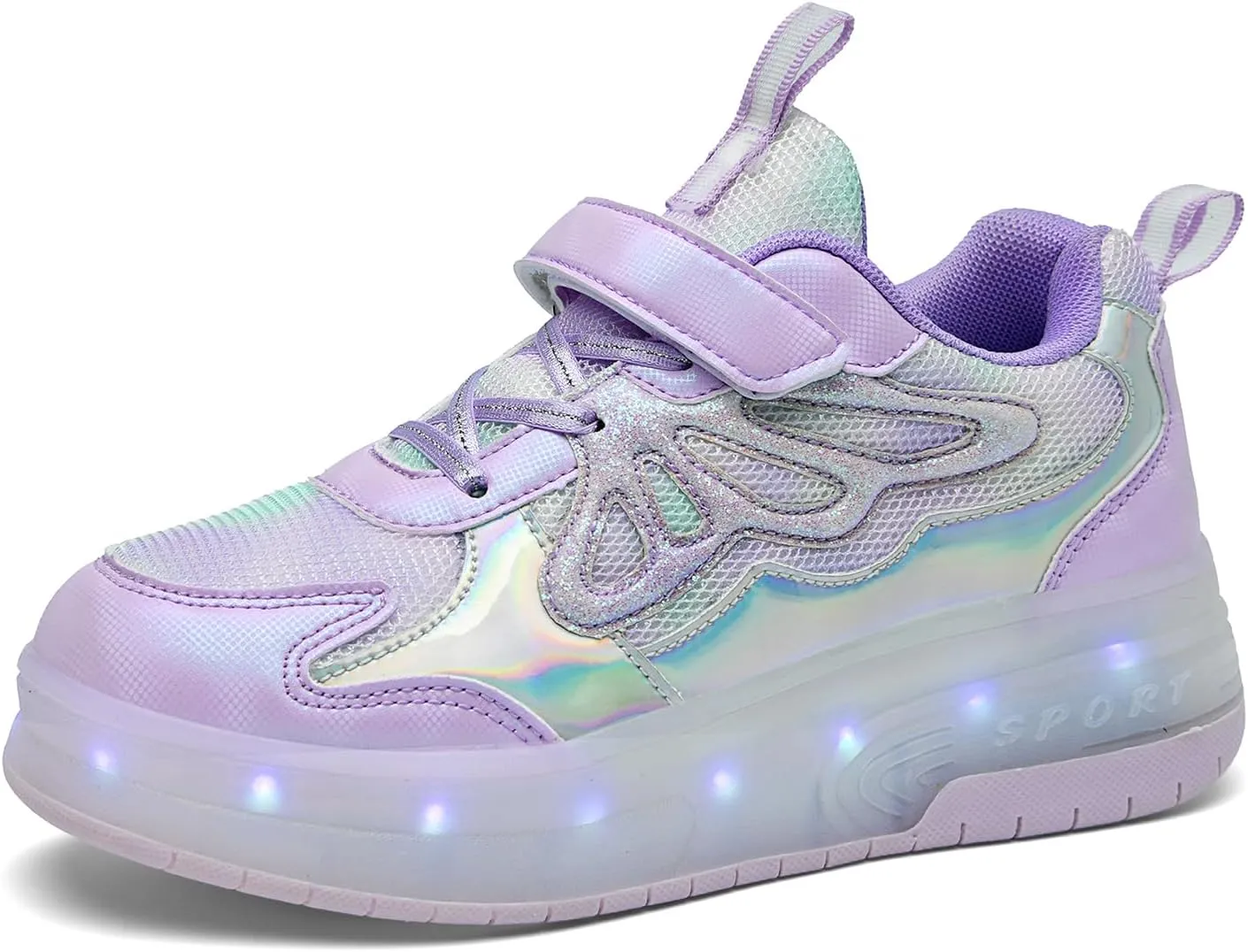 Nsasy Girls Boys Roller Shoes with LED Light Up Wheels Sneakers Kids Roller Skates Shoes for Kids for Children