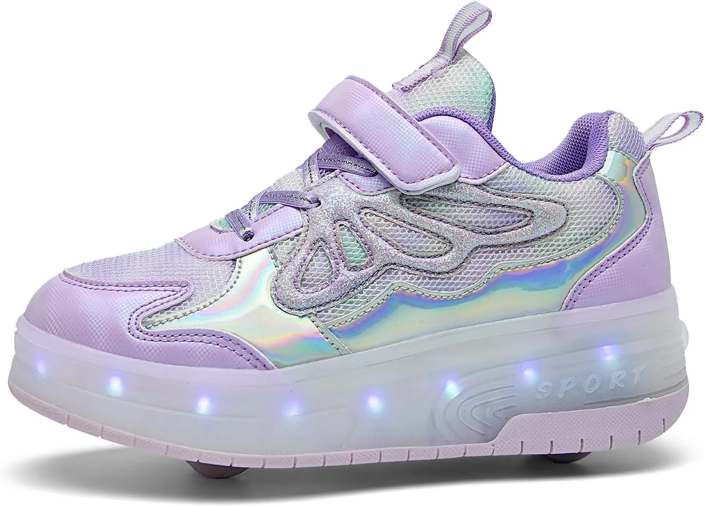 Nsasy Girls Boys Roller Shoes with LED Light Up Wheels Sneakers Kids Roller Skates Shoes for Kids for Children
