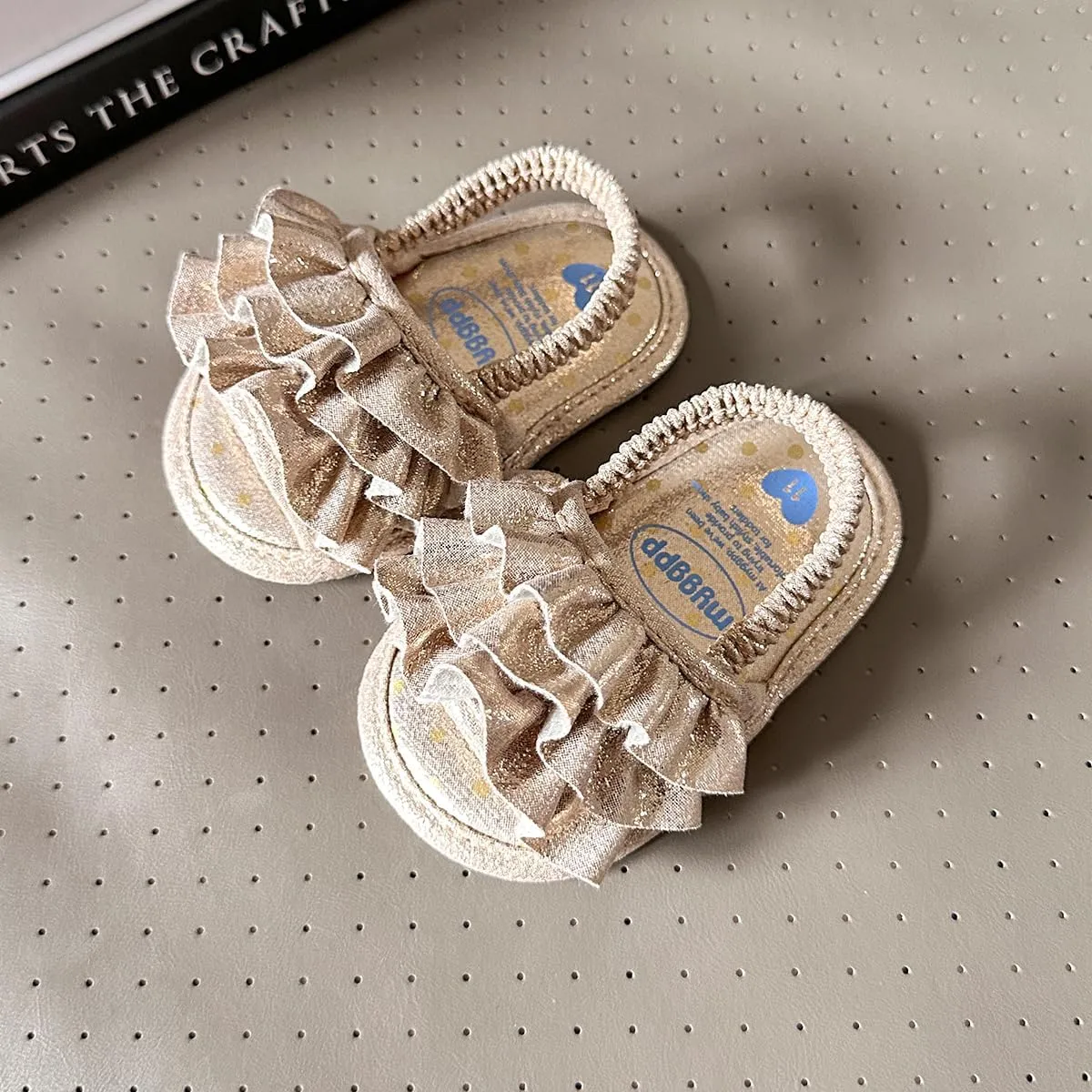 Ohwawadi Baby Boys Girls Sandals Soft Sole Summer Infant Wedding Dress Flat Shoes Beach Sandal Newborn Crib Shoes First Walkers